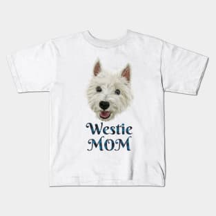 Womens Westie Mom Smiling West Highland Terrier Kids T-Shirt